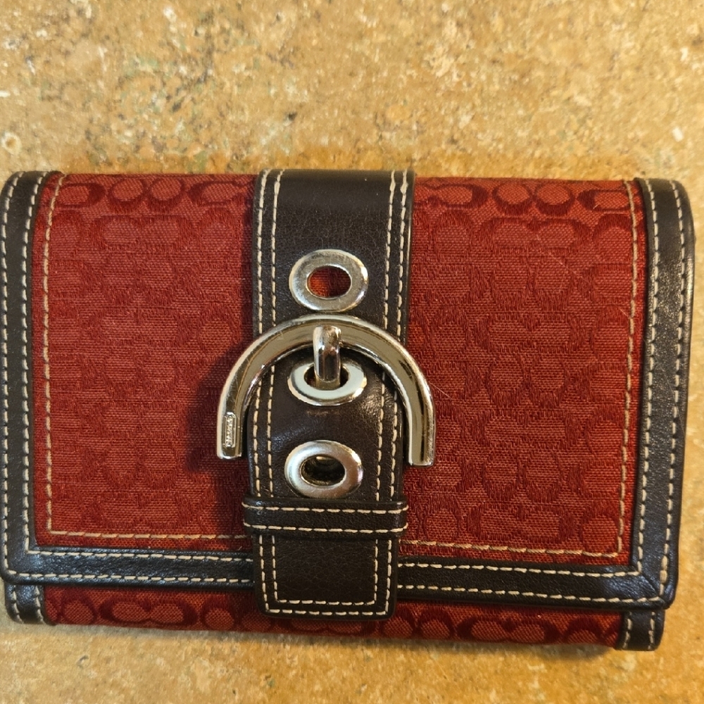 Coach Red and Black Wallet